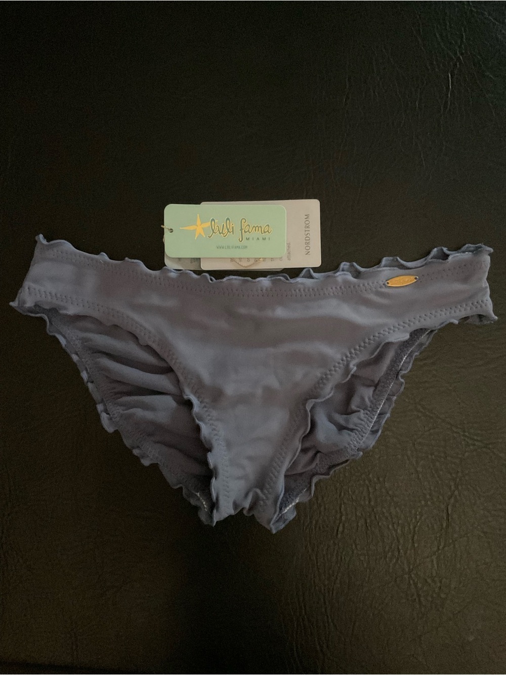 Luli Fama Cosita Buena Blue Moon Ruched Back Full Bikini Bottom Size Small